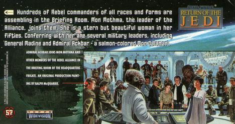 1996 Topps Widevision Star Wars: Return of the Jedi #57 Int. Headquarters Frigate -- Main Briefing Room Back