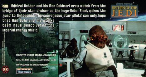 1996 Topps Widevision Star Wars: Return of the Jedi #86 Int. Rebel Star Cruiser -- Bridge Back