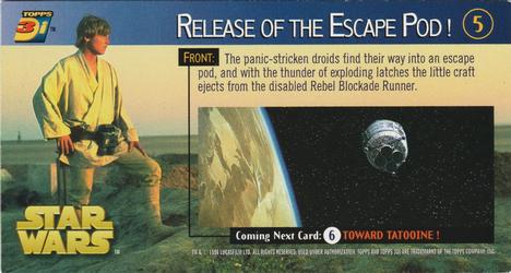 1996 Topps 3Di Star Wars #5 Release of the Escape Pod Back