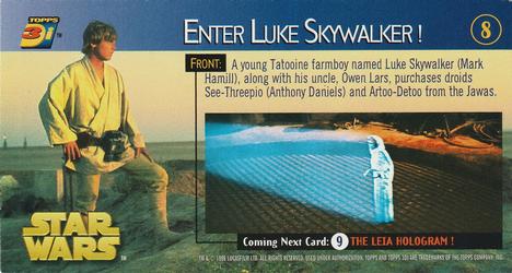 1996 Topps 3Di Star Wars #8 Enter Luke Skywalker Back
