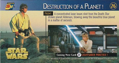 1996 Topps 3Di Star Wars #26 Destruction of a Planet Back