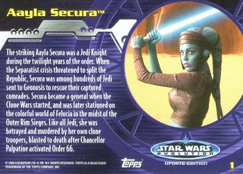 2006 Topps Star Wars: Evolution Update Edition #1 Aayla Secura Back
