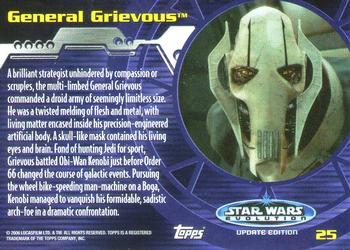 2006 Topps Star Wars: Evolution Update Edition #25 General Grievous Back