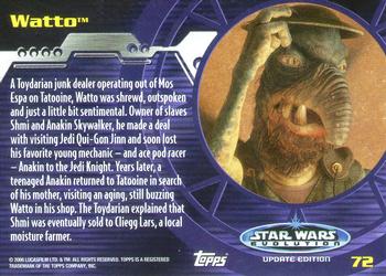 2006 Topps Star Wars: Evolution Update Edition #72 Watto Back