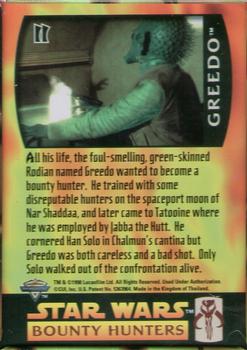 1998 Metallic Impressions Star Wars: Bounty Hunters #II Greedo Back