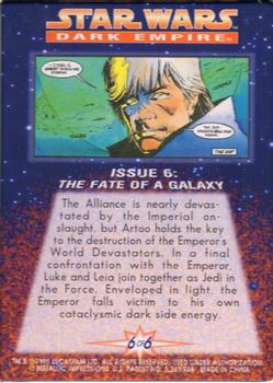 1995 Metallic Impressions Star Wars: Dark Empire #6 The Fate of a Galaxy Back