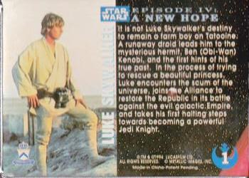 1994-96 Metallic Impressions Star Wars  #1 Luke Skywalker Back