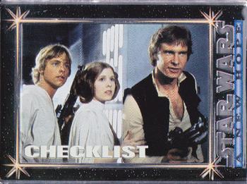 1994-96 Metallic Impressions Star Wars  #20 Checklist (A New Hope) Front