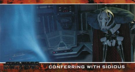 2005 Topps Revenge of the Sith Widevision #19 Conferring with Sidious Front