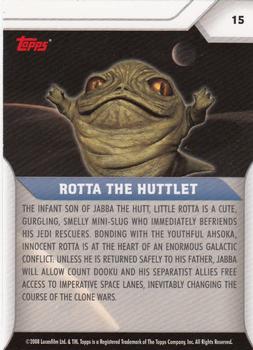 2008 Topps Star Wars: The Clone Wars #15 Rotta the Huttlet Back