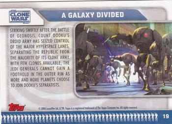 2008 Topps Star Wars: The Clone Wars #19 A Galaxy Divided Back