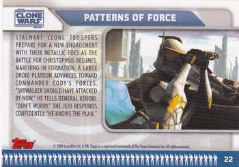 2008 Topps Star Wars: The Clone Wars #22 Patterns of Force Back