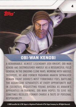 2008 Topps Star Wars: The Clone Wars #4 Obi-Wan Kenobi Back