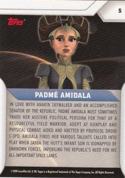 2008 Topps Star Wars: The Clone Wars #5 Padmé Amidala Back