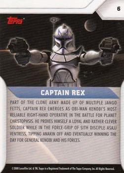 2008 Topps Star Wars: The Clone Wars #6 Captain Rex Back
