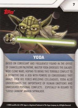 2008 Topps Star Wars: The Clone Wars #7 Yoda Back