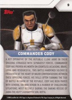 2008 Topps Star Wars: The Clone Wars #9 Commander Cody Back
