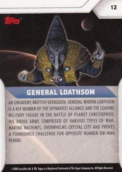 2008 Topps Star Wars: The Clone Wars #12 General Loathsom Back