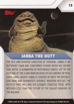 2008 Topps Star Wars: The Clone Wars #13 Jabba the Hutt Back