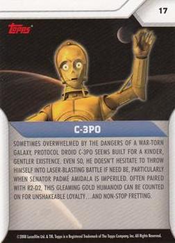 2008 Topps Star Wars: The Clone Wars #17 C-3PO Back