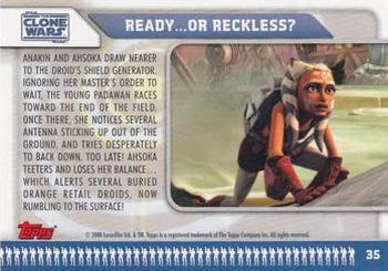 2008 Topps Star Wars: The Clone Wars #35 Ready ...Or Reckless? Back