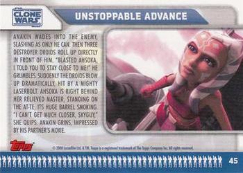 2008 Topps Star Wars: The Clone Wars #45 Unstoppable Advance Back