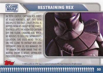 2008 Topps Star Wars: The Clone Wars #50 Restraining Rex Back