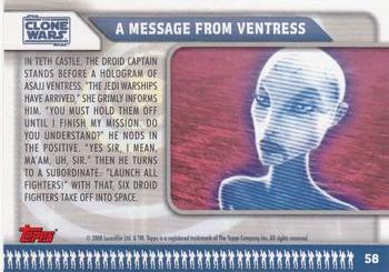 2008 Topps Star Wars: The Clone Wars #58 A Message from Ventress Back
