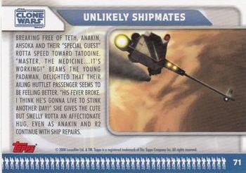 2008 Topps Star Wars: The Clone Wars #71 Unlikely Shipmates Back