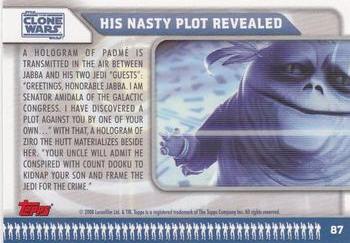 2008 Topps Star Wars: The Clone Wars #87 His Nasty Plot Revealed Back