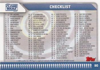 2008 Topps Star Wars: The Clone Wars #90 Checklist Back