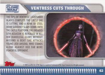 2008 Topps Star Wars: The Clone Wars #62 Ventress Cuts Through Back