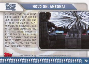 2008 Topps Star Wars: The Clone Wars #70 Hold On, Ahsoka! Back