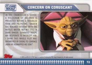 2008 Topps Star Wars: The Clone Wars #72 Concern on Coruscant Back