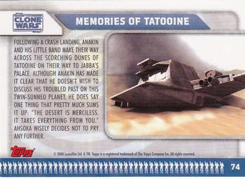 2008 Topps Star Wars: The Clone Wars #74 Memories of Tatooine Back