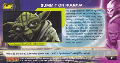 2009 Topps Widevision Star Wars: The Clone Wars #2 Summit on Rugosa Back