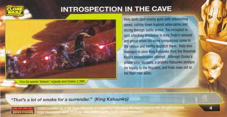 2009 Topps Widevision Star Wars: The Clone Wars #4 Introspection in the Cave Back