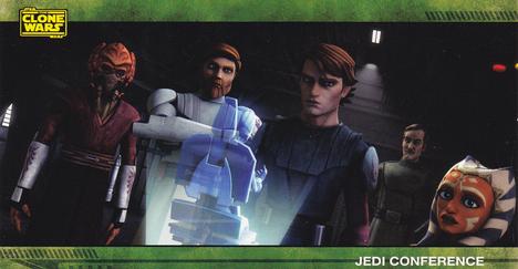 2009 Topps Widevision Star Wars: The Clone Wars #13 Jedi Conference Front