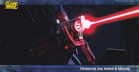 2009 Topps Widevision Star Wars: The Clone Wars #17 Tension on Rishi's Moon Front