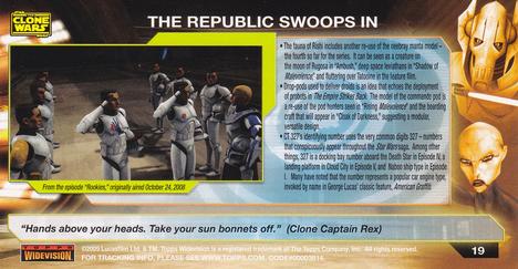 2009 Topps Widevision Star Wars: The Clone Wars #19 The Republic Swoops In Back