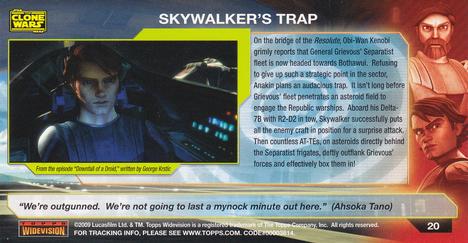 2009 Topps Widevision Star Wars: The Clone Wars #20 Skywalker's Trap Back