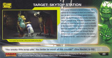 2009 Topps Widevision Star Wars: The Clone Wars #23 Target: Skytop Station Back