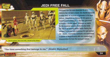 2009 Topps Widevision Star Wars: The Clone Wars #24 Jedi Free Fall Back