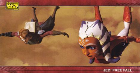2009 Topps Widevision Star Wars: The Clone Wars #24 Jedi Free Fall Front