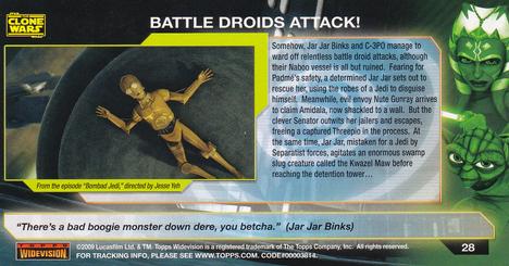 2009 Topps Widevision Star Wars: The Clone Wars #28 Battle Droids Attack! Back