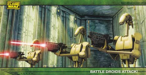 2009 Topps Widevision Star Wars: The Clone Wars #28 Battle Droids Attack! Front