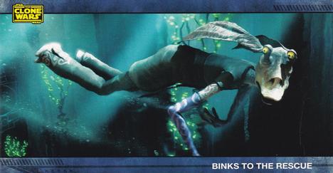 2009 Topps Star Wars: The Clone Wars Widevision #29 Binks to the Rescue Front