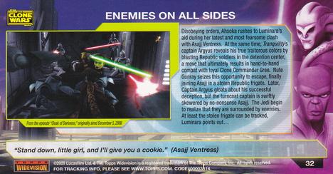 2009 Topps Widevision Star Wars: The Clone Wars #32 Enemies on All Sides Back