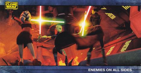 2009 Topps Widevision Star Wars: The Clone Wars #32 Enemies on All Sides Front