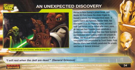 2009 Topps Widevision Star Wars: The Clone Wars #34 An Unexpected Discovery Back